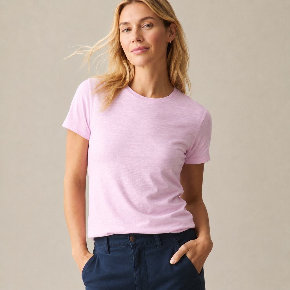 American Giant Women's Premium Slub Crew Tee Pirouette Pink Size Small NWOT